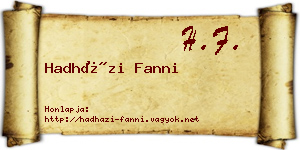 Hadházi Fanni névjegykártya