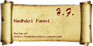 Hadházi Fanni névjegykártya