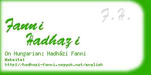 fanni hadhazi business card